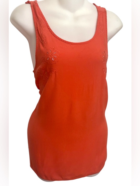 Eyeshadow Tops - Eyeshadow Y2K Coral Embroidered Floral Tank Top Boho Indie Festival Women S